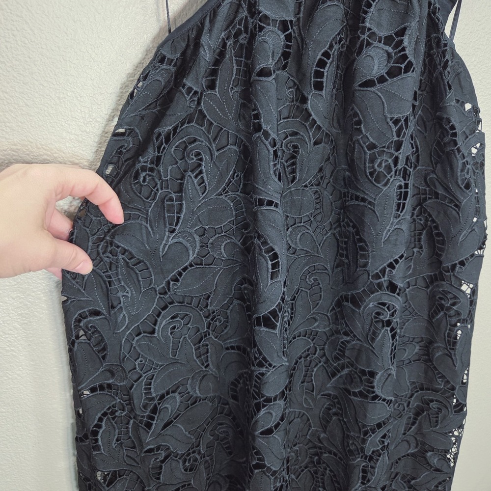 Express Black Lace Cutout Back Dress Spaghetti Strap Fit Flare Small - Picture 5 of 14